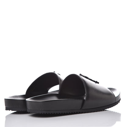 Saint Laurent Lambskin Joan Slide Sandals 38 Black 4 of 9