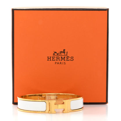 Hermes Enamel Narrow Clic Clac H Bracelet PM White 5 of 5