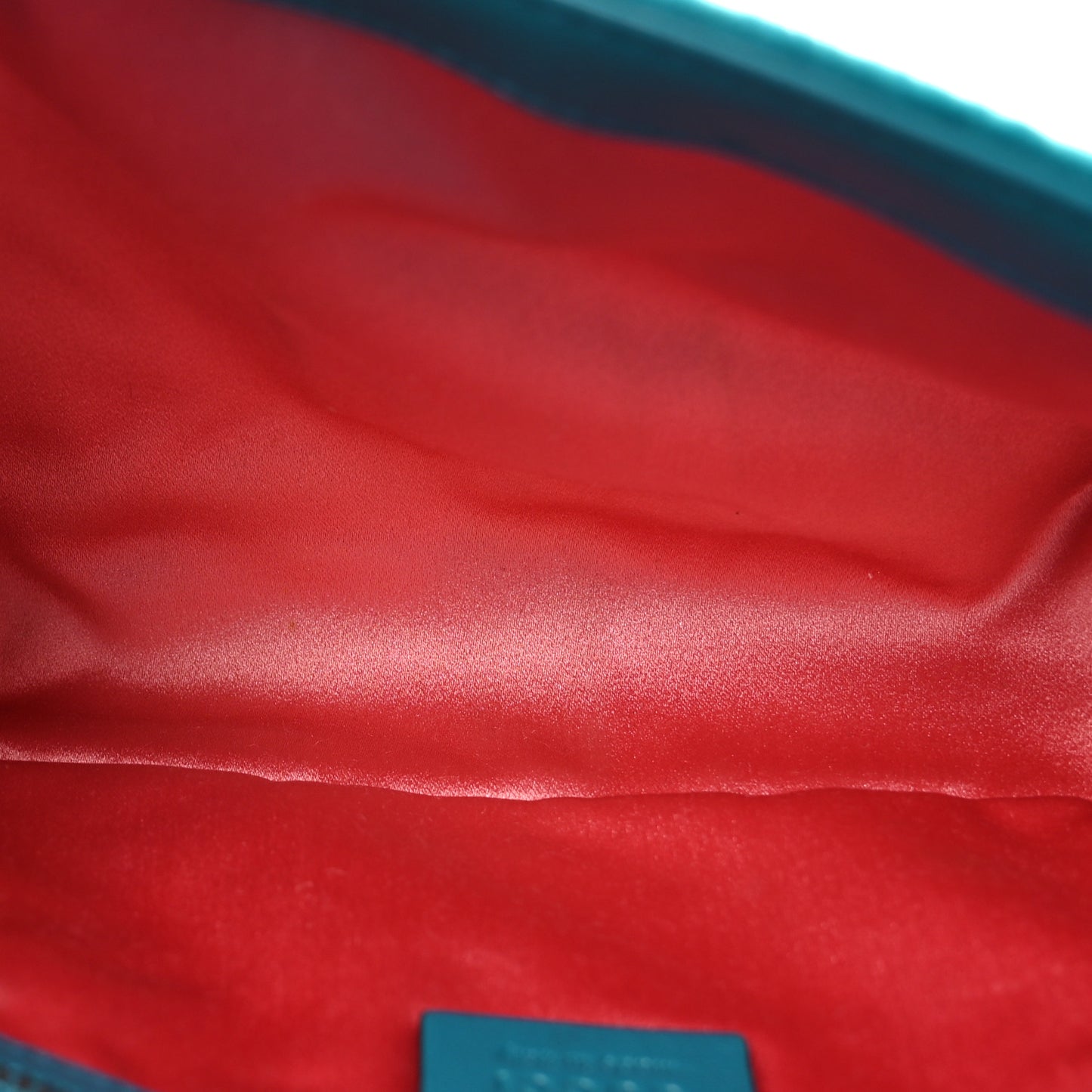 Velvet Matelasse Small GG Marmont Shoulder Bag Pavone Cyan