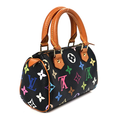 Louis Vuitton Monogram Multicolor Mini Sac HL Speedy Black 3 of 9