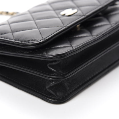 Chanel Lambskin Quilted Mini Wallet On Chain WOC Black 6 of 11