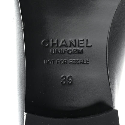 Chanel Calfskin Lambskin CC Loafers 39 Black 6 of 12