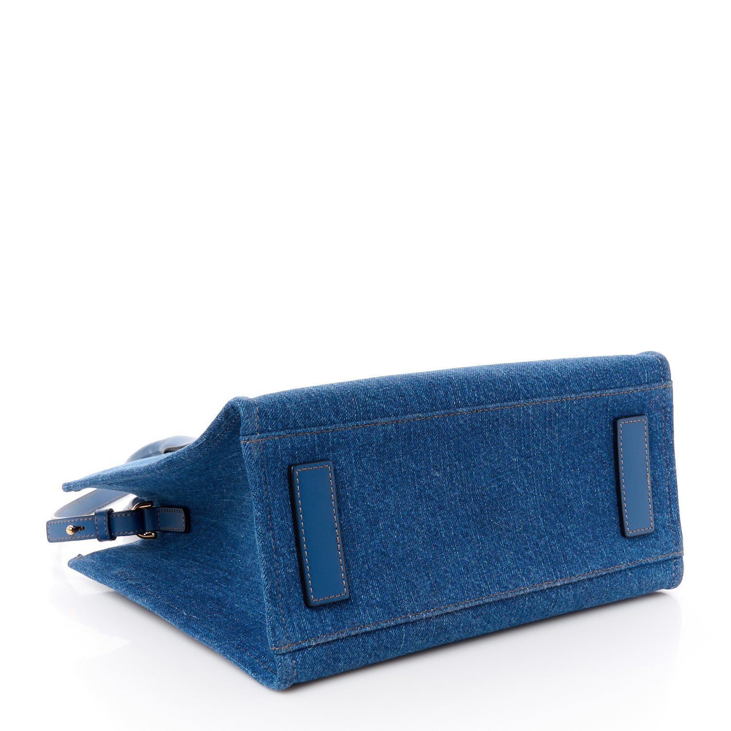 Versace Denim Calfskin La Medusa Small Tote Bag Blue 4 of 10