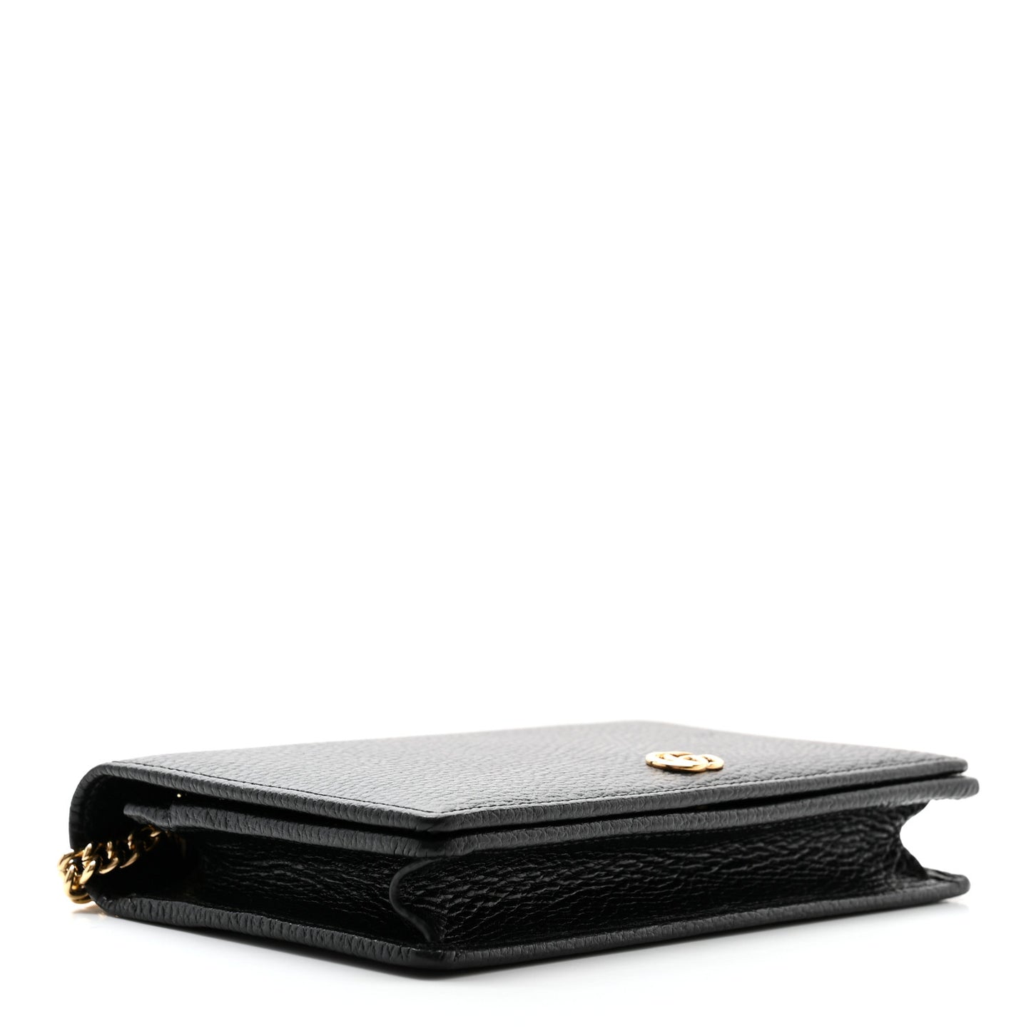 Calfskin Mini GG Marmont Chain Wallet Black