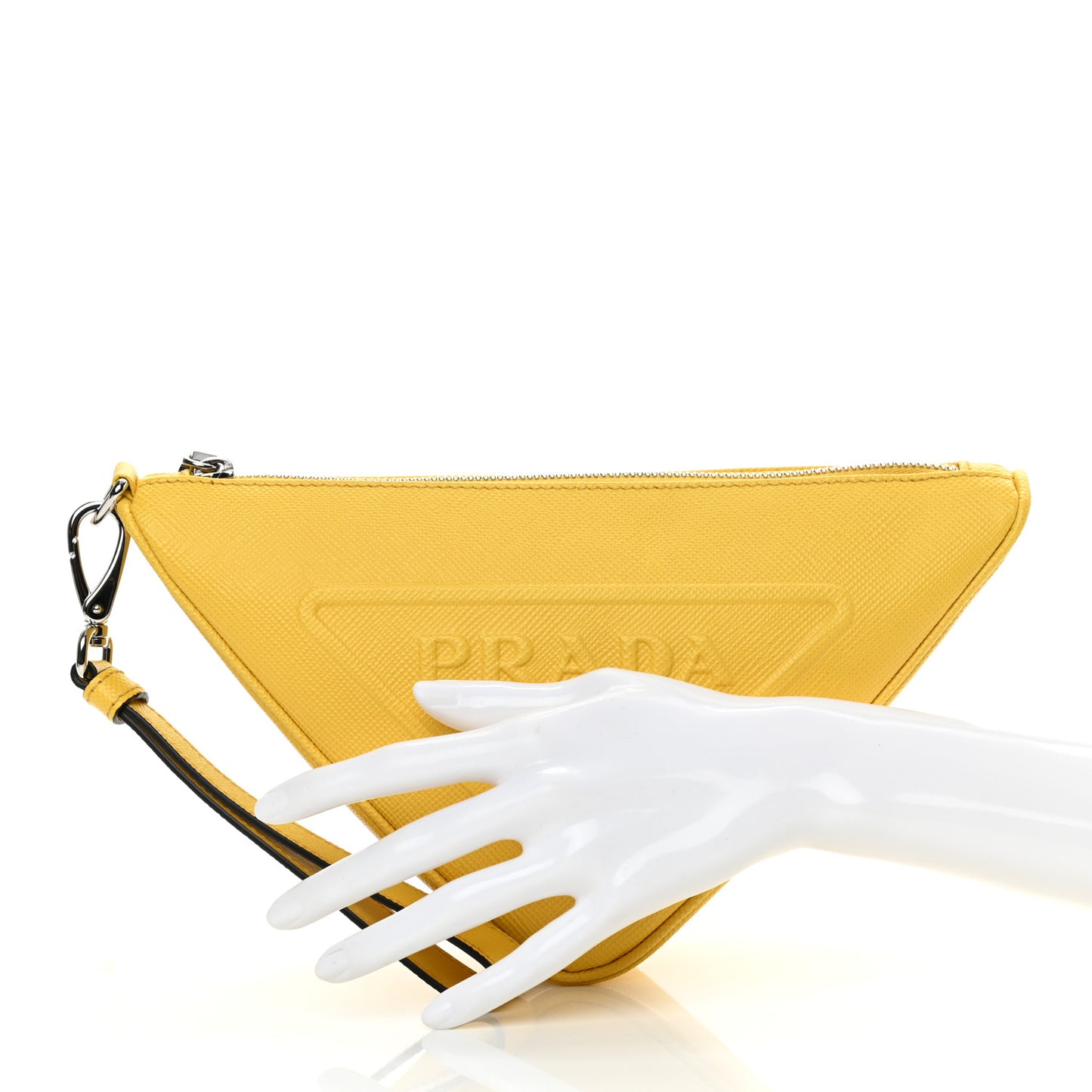 Saffiano Cuir Triangle Wristlet Sole
