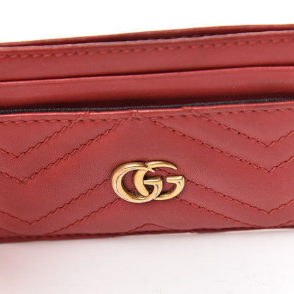 Gucci Calfskin Matelasse GG Marmont Card Holder Hibiscus Red 11 of 11