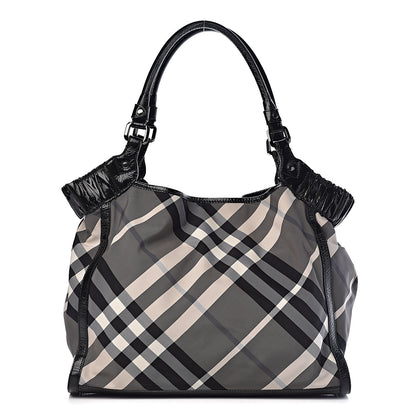 Burberry Nylon Beat Check Tote Black 1 of 9