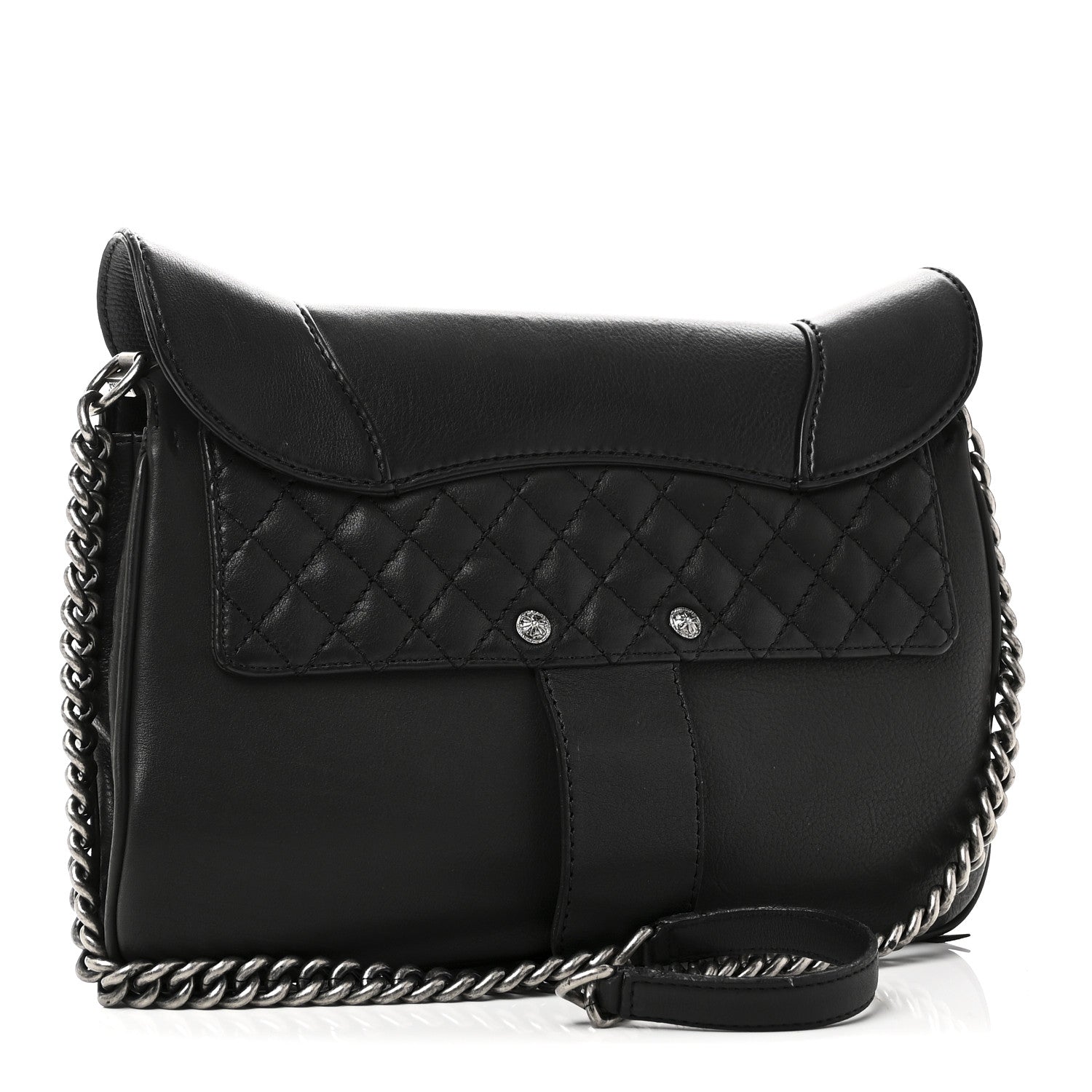 Chanel Goatskin Quilted Paris Dallas Saddle Bag Black 5 of 21