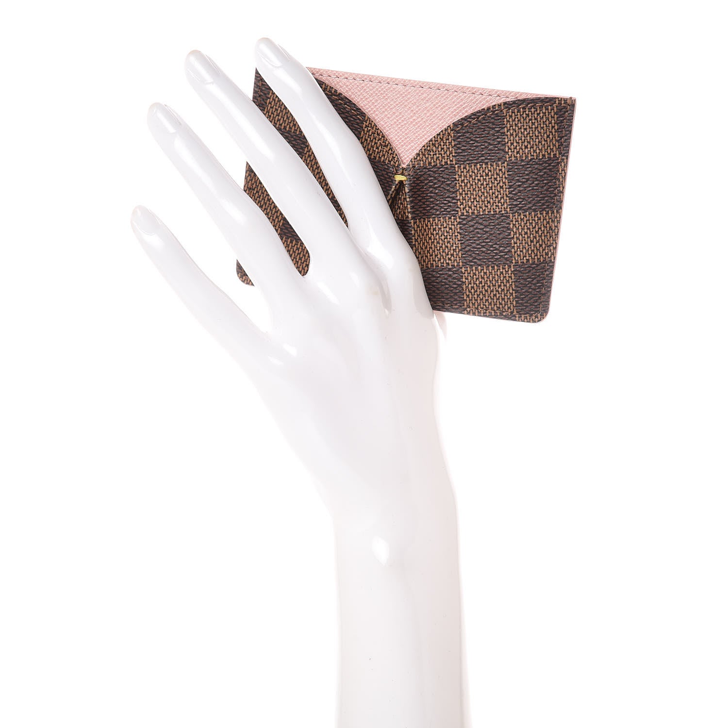 Louis Vuitton Damier Ebene Caissa Card Holder Rose Ballerine 2 of 8