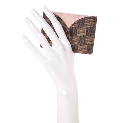 Louis Vuitton Damier Ebene Caissa Card Holder Rose Ballerine 2 of 8