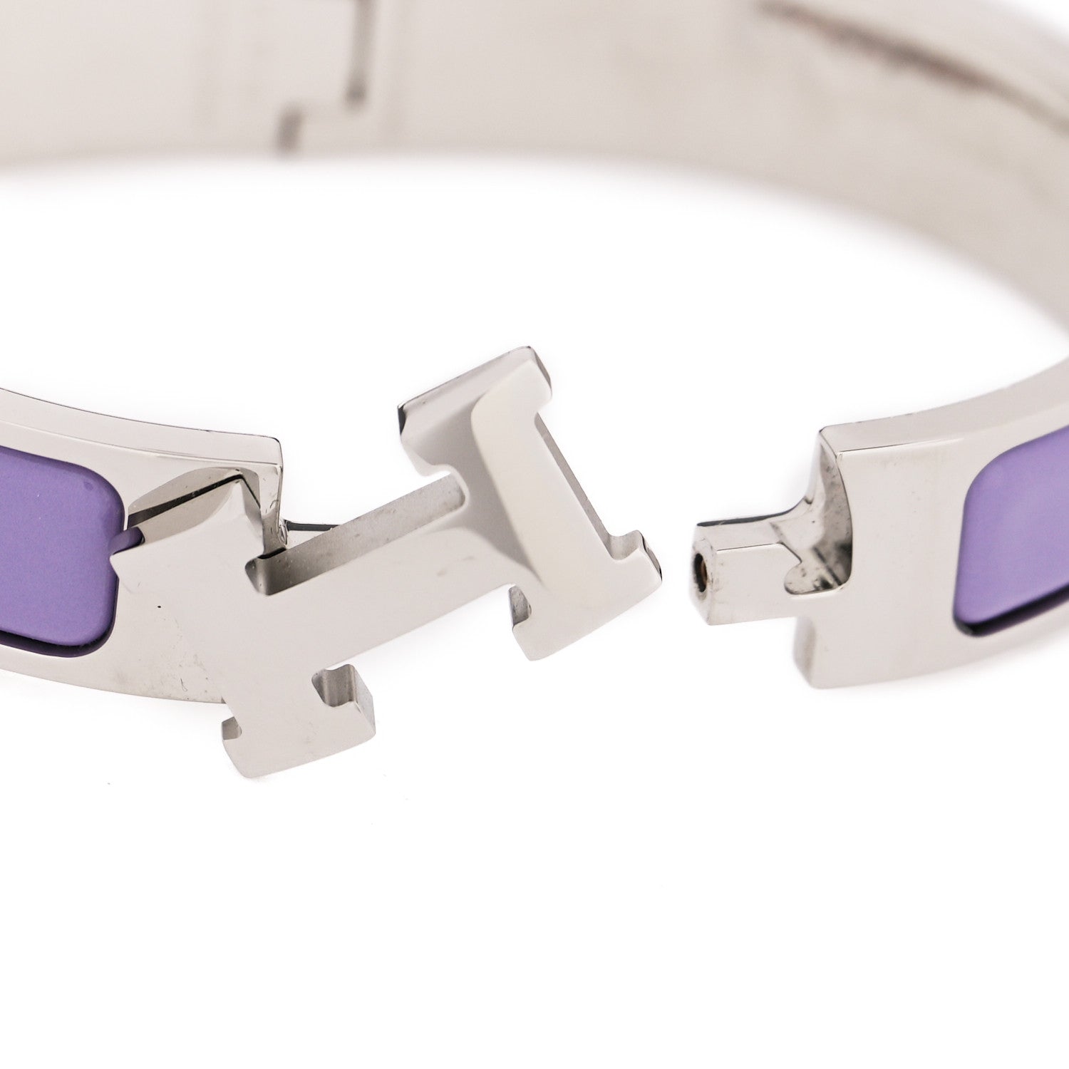 Hermes Enamel Narrow Clic Clac H Bracelet PM Parme 4 of 4
