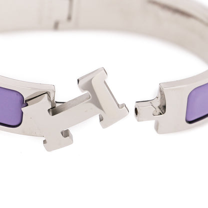 Hermes Enamel Narrow Clic Clac H Bracelet PM Parme 4 of 4
