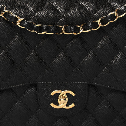 Chanel Caviar Quilted Jumbo Double Flap Black 8 of 11