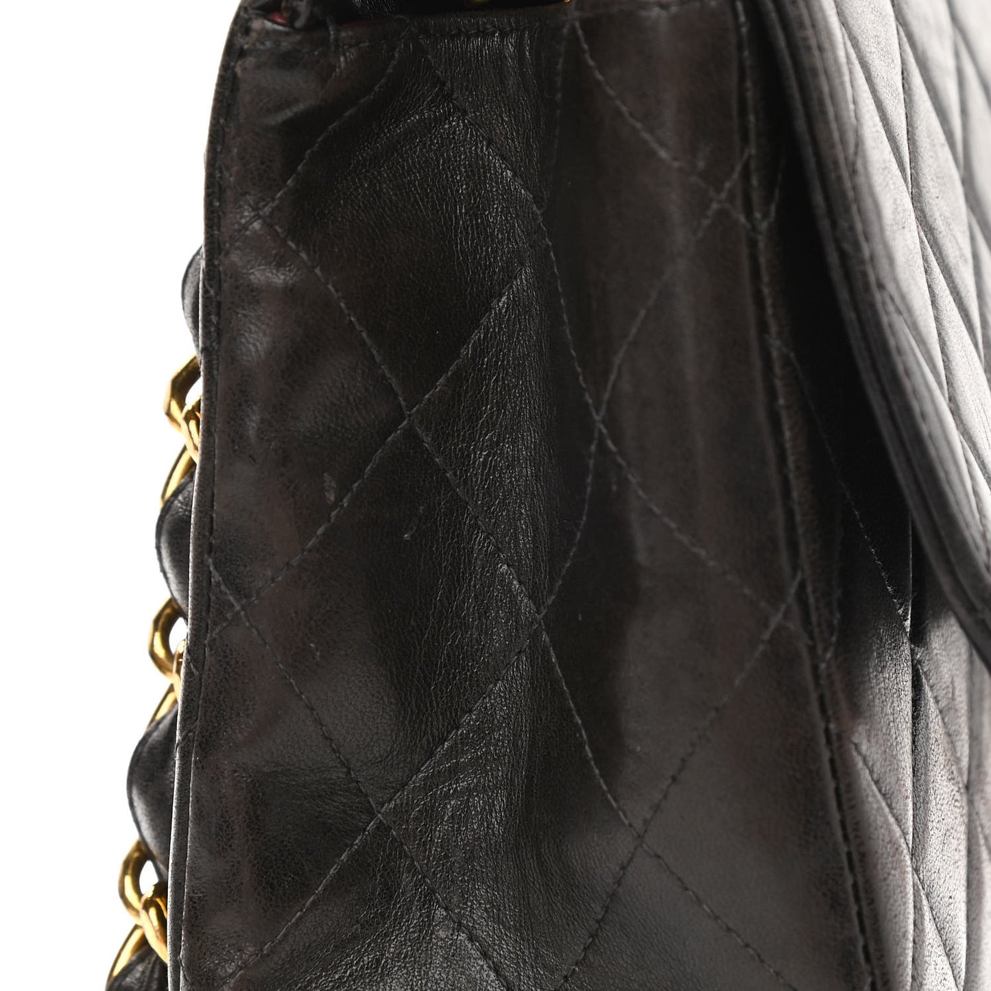 Lambskin Quilted XL Jumbo Single Flap Black
