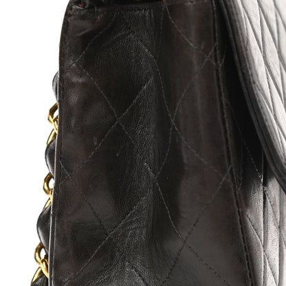 Chanel Lambskin Quilted XL Jumbo Single Flap Black 33 of 33
