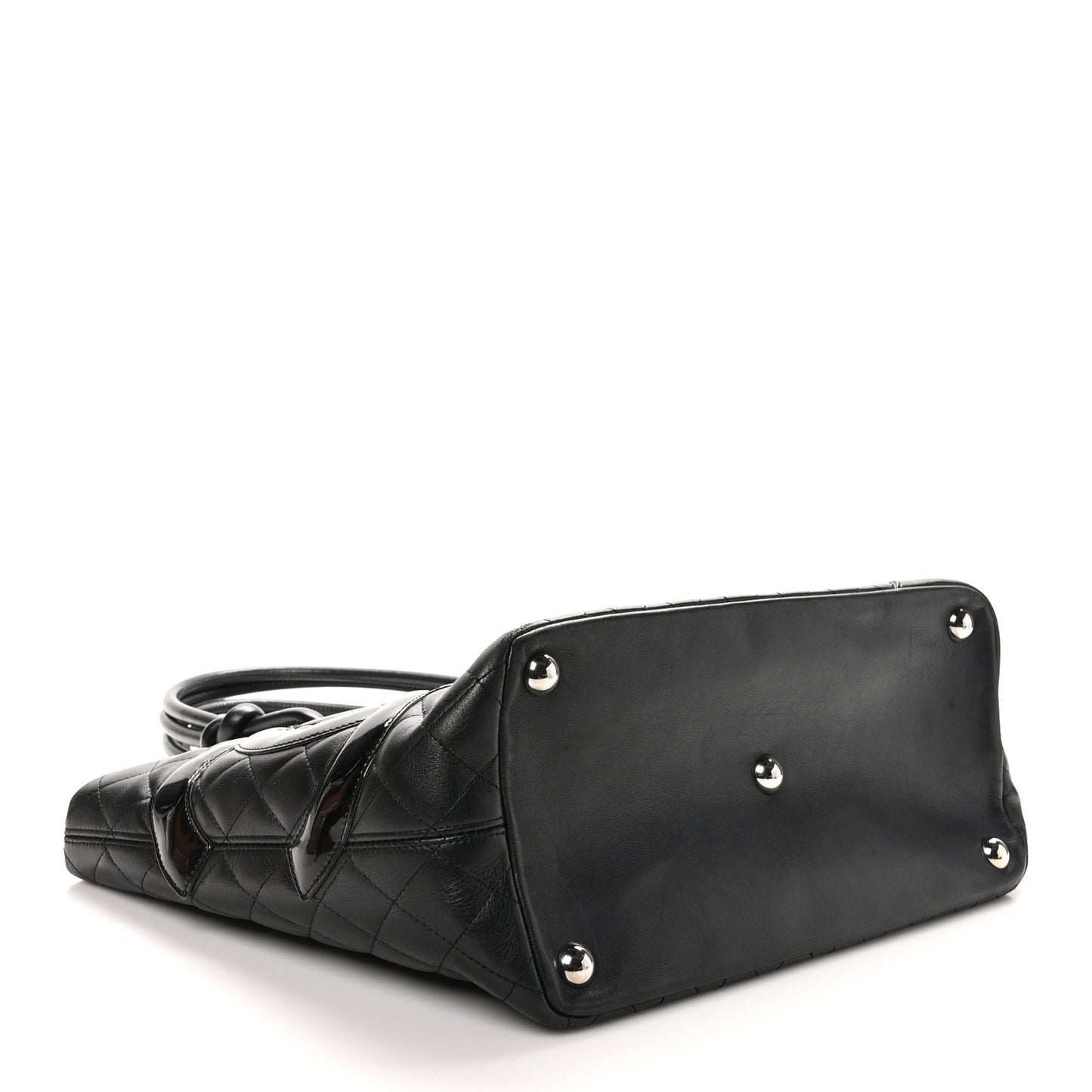 Calfskin Quilted Large Cambon Tote Black