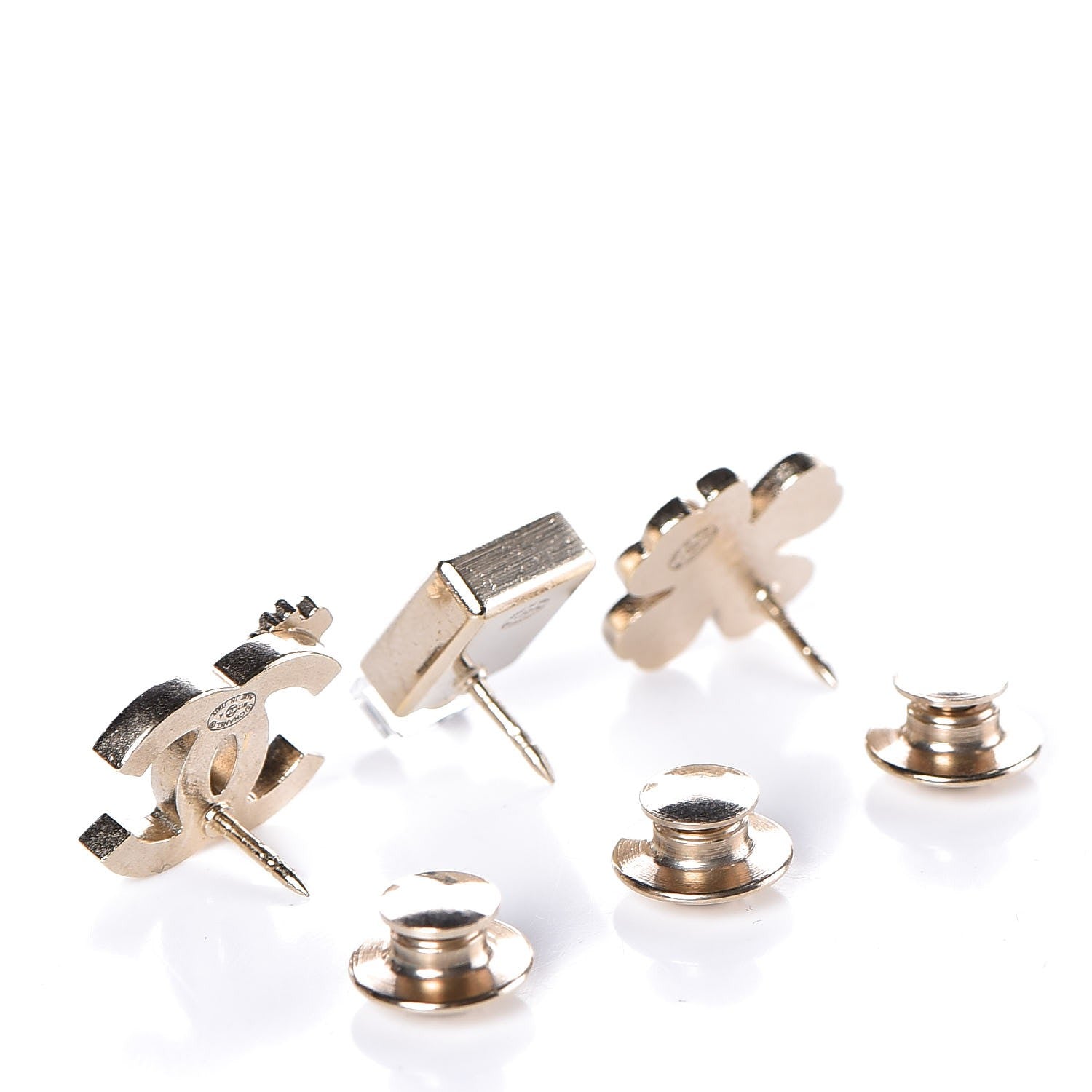 Chanel Metal Lucky No 5 CC Brooch Set Gold 5 of 6