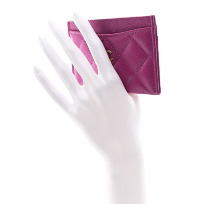 Chanel Caviar Quilted Card Holder Purple 2 of 9