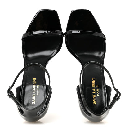 Saint Laurent Patent Calfskin Opyum 85 Sandals 38.5 Black 2 of 10