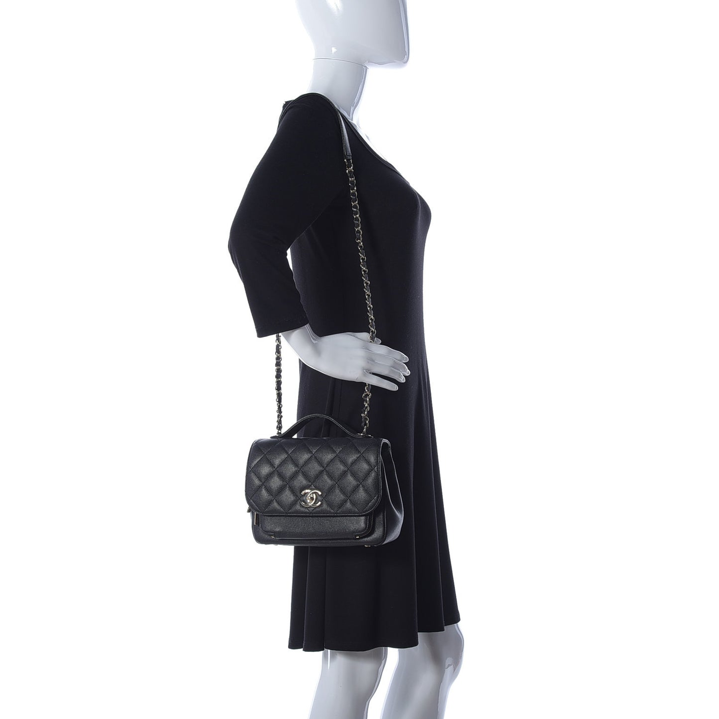 Caviar Quilted Medium Business Affinity Flap Black