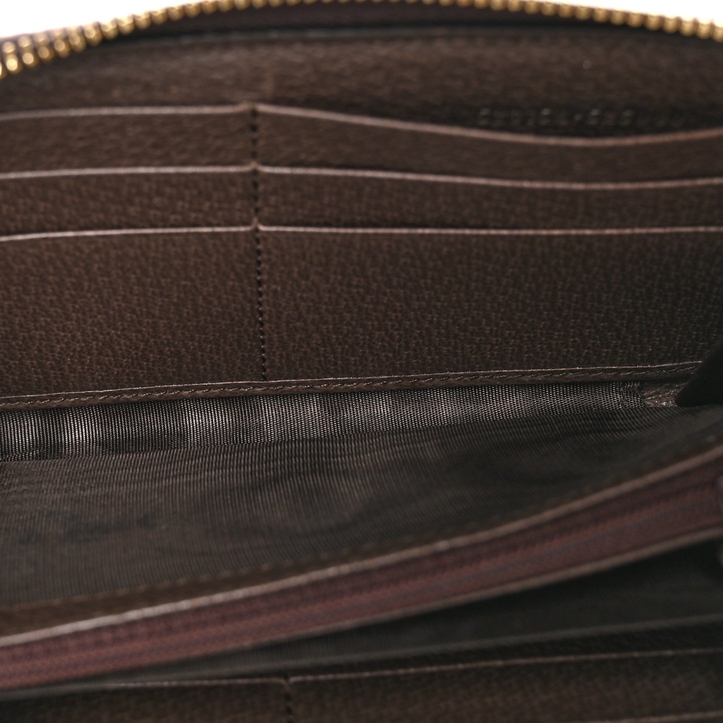 GG Supreme Monogram Web Ophidia Zip Around Wallet Brown