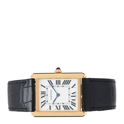 Cartier Stainless Steel 18K Yellow Gold Alligator 27mm Tank Solo Quartz Watch 2 of 5