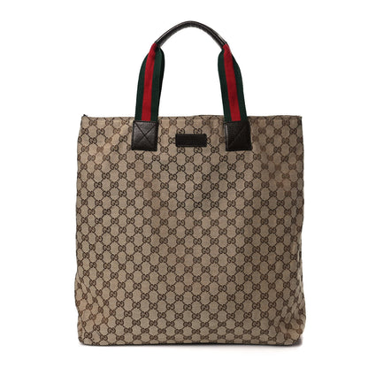 Gucci GG Monogram Large Web Handle Vertical Tote Dark Brown 1 of 10