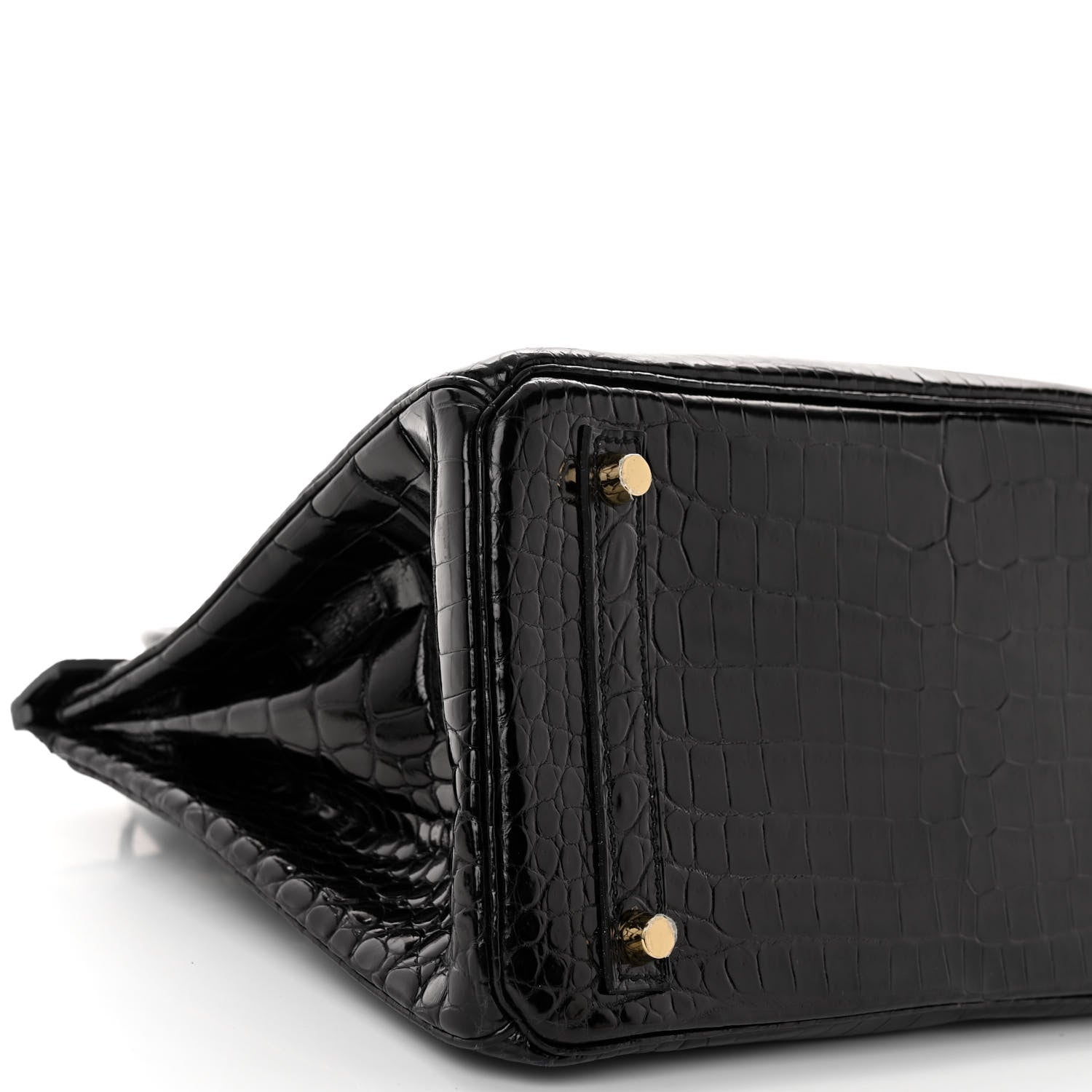 Hermes Shiny Porosus Crocodile Birkin 30 Black 9 of 13
