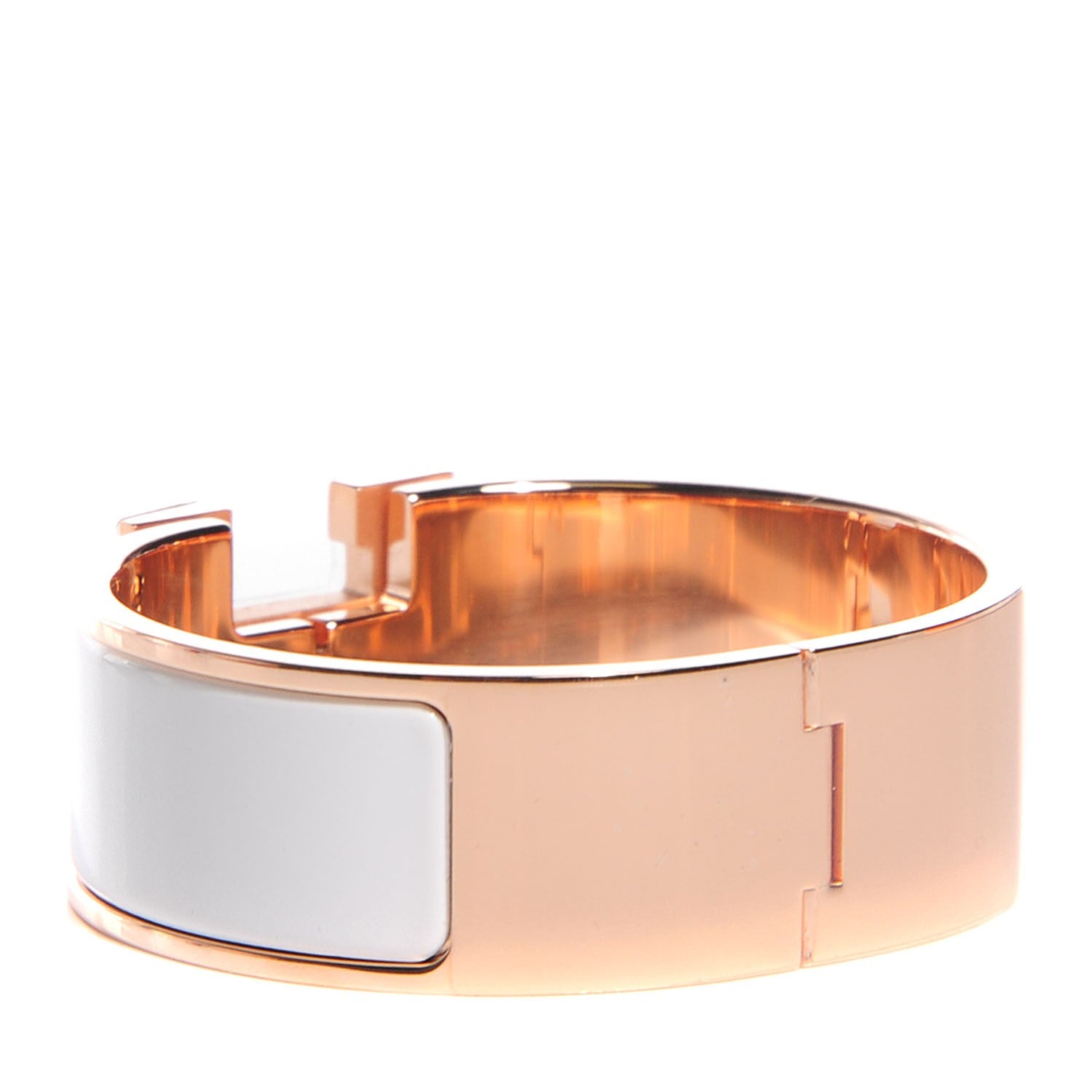 Hermes Enamel Wide Clic Clac H Bracelet PM White 3 of 6