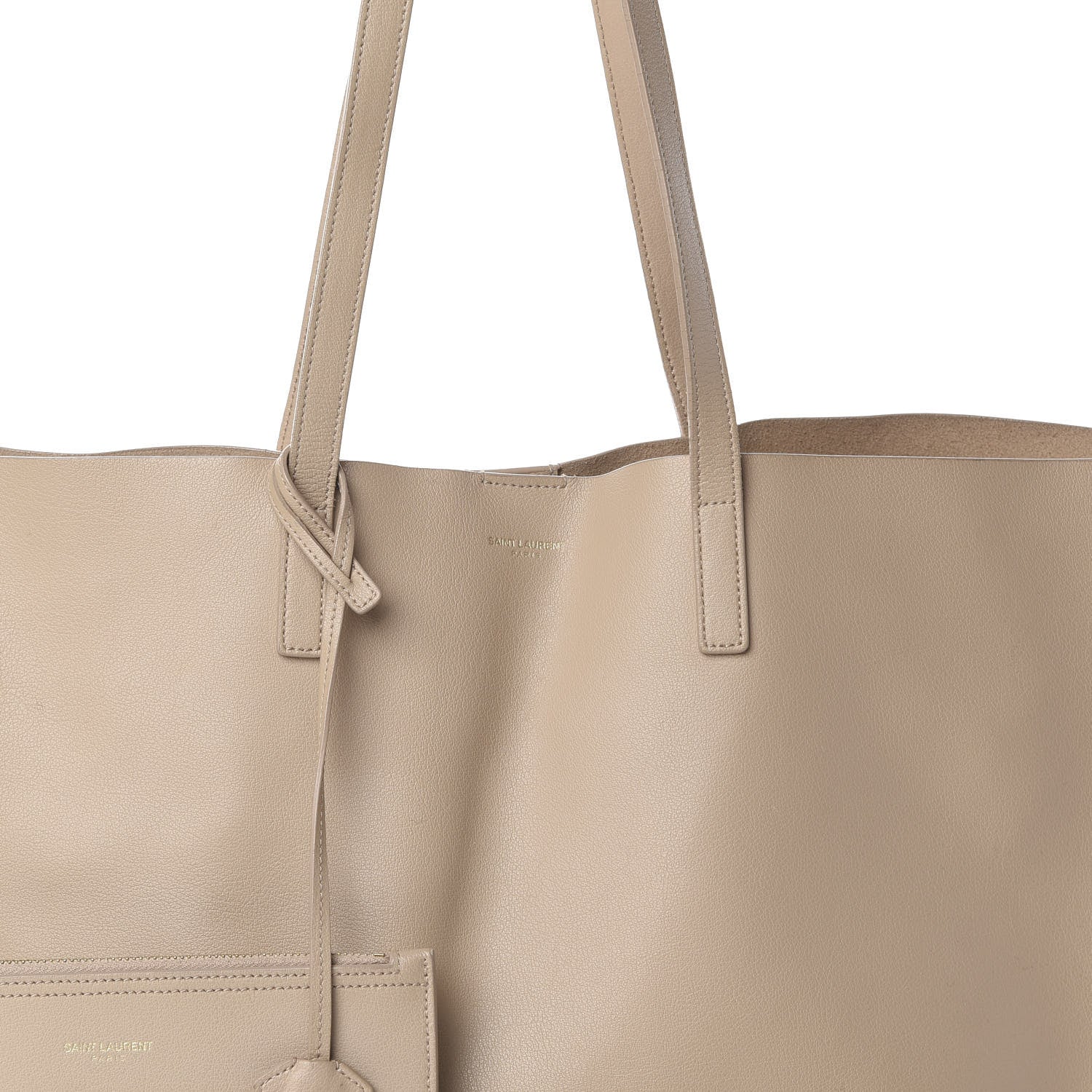 Saint Laurent Calfskin Large Shopping Tote Natural 6 of 8