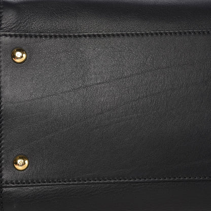 Fendi Vitello Seta Shiny Nappa Large Peekaboo Iconic Satchel Black 10 of 12