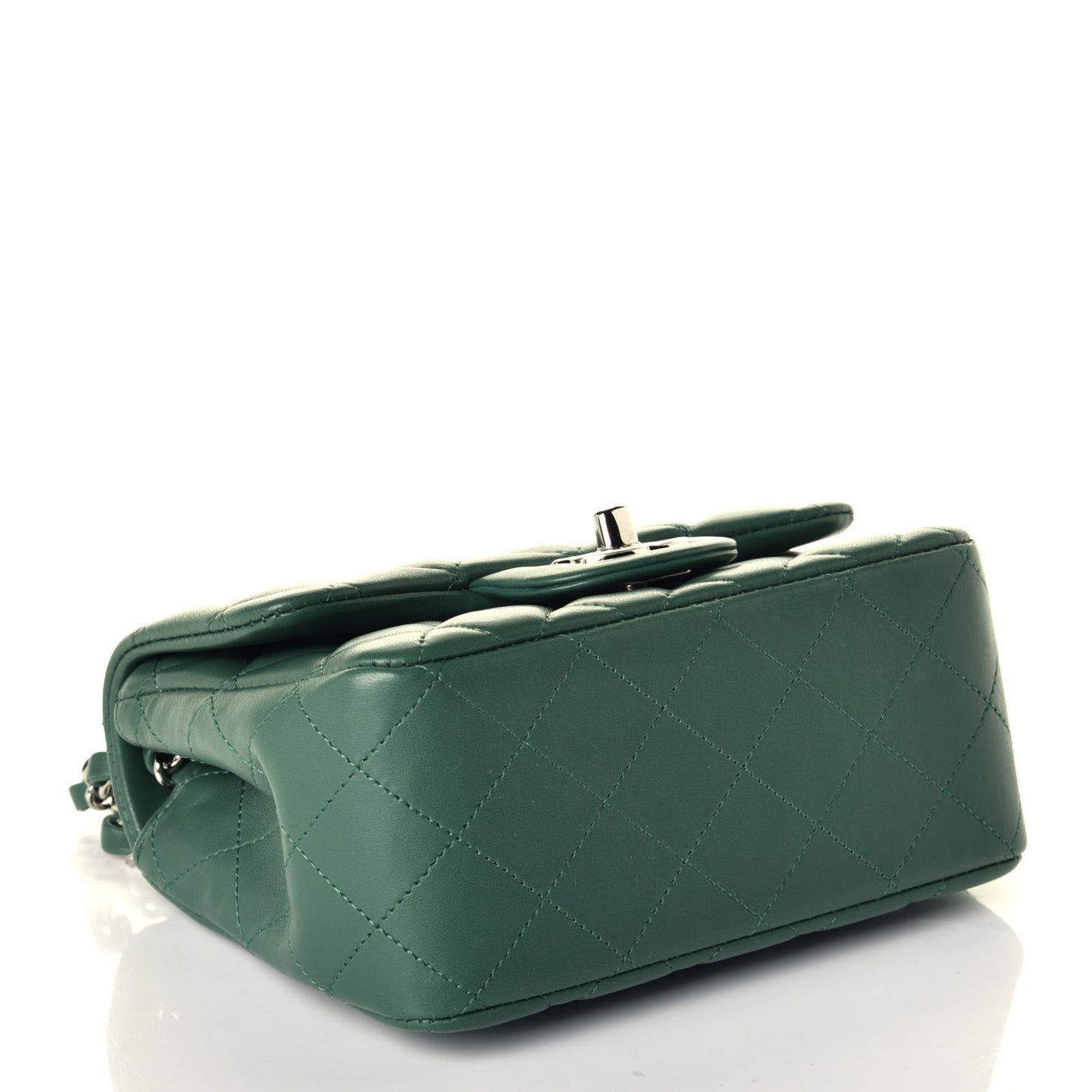 Lambskin Quilted Mini Square Flap Green