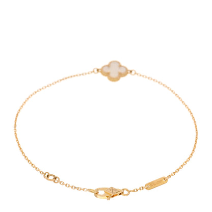 Van Cleef & Arpels 18K Yellow Gold Mother of Pearl Sweet Alhambra Bracelet 2 of 4