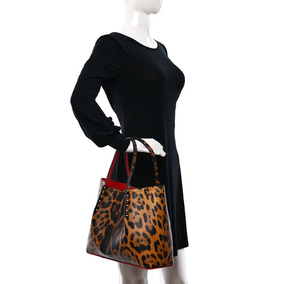 Christian Louboutin Calfskin Empire Leopard Print Spiked Cabarock Shopper Tote Spicy 2 of 8