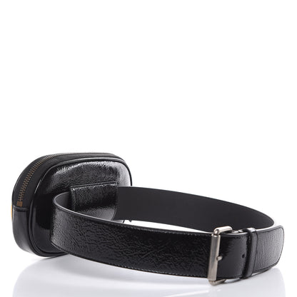 Gucci Patent Rubber Game Patch Logo Belt Bag 75 30 Black 3 of 11