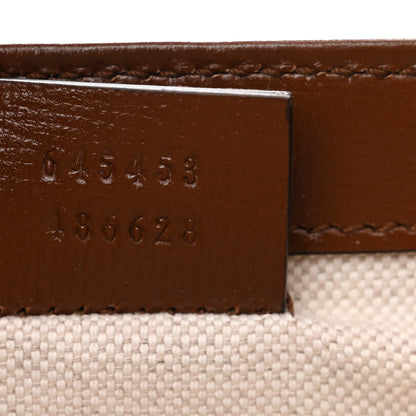 Gucci GG Supreme Monogram Azalea Calfskin Mini Horsebit 1955 Foldover Top Handle Bag Beige Ebony Brown Sugar 7 of 11