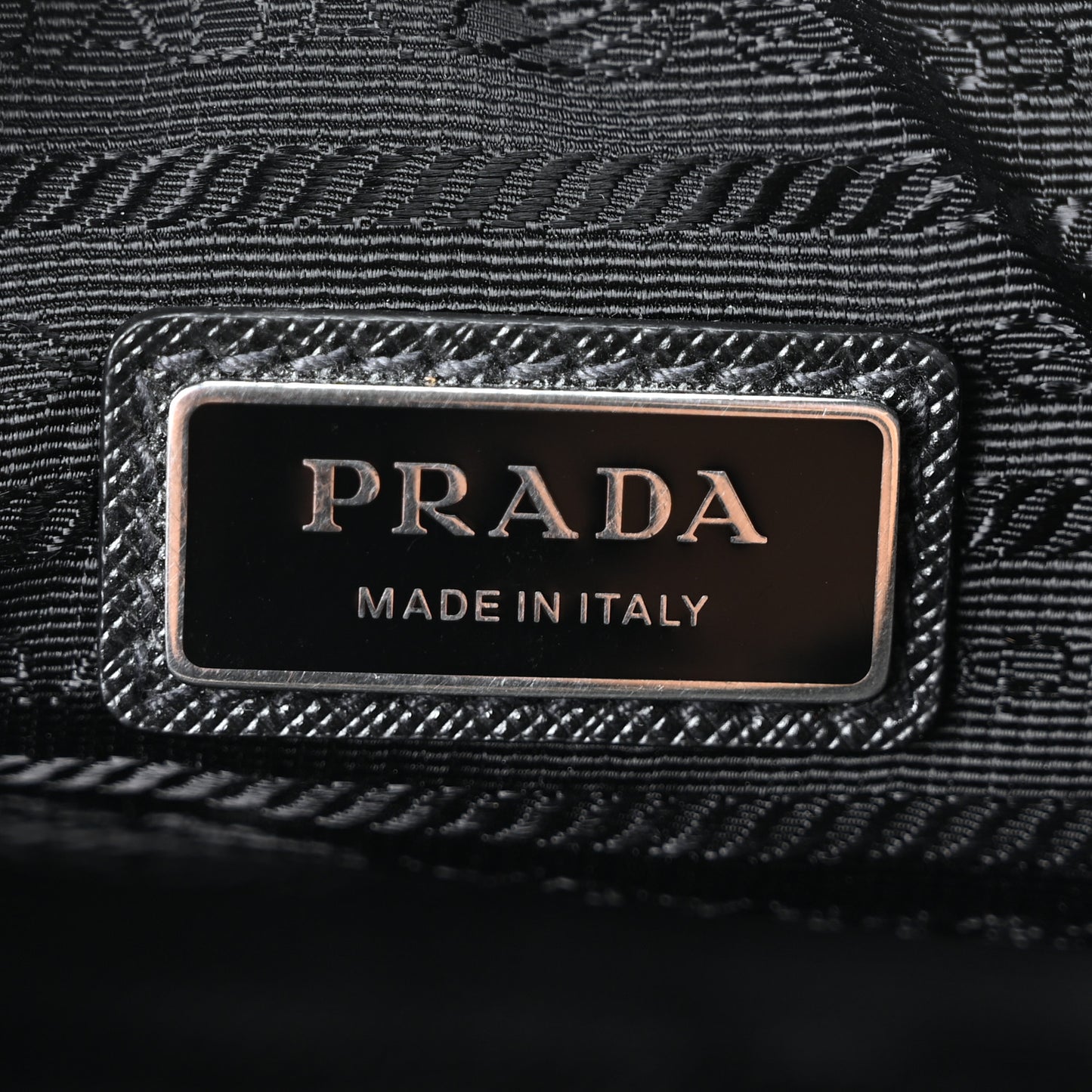 Re-Nylon Saffiano Pocket Single Snap Buckle Shoulder Bag Black