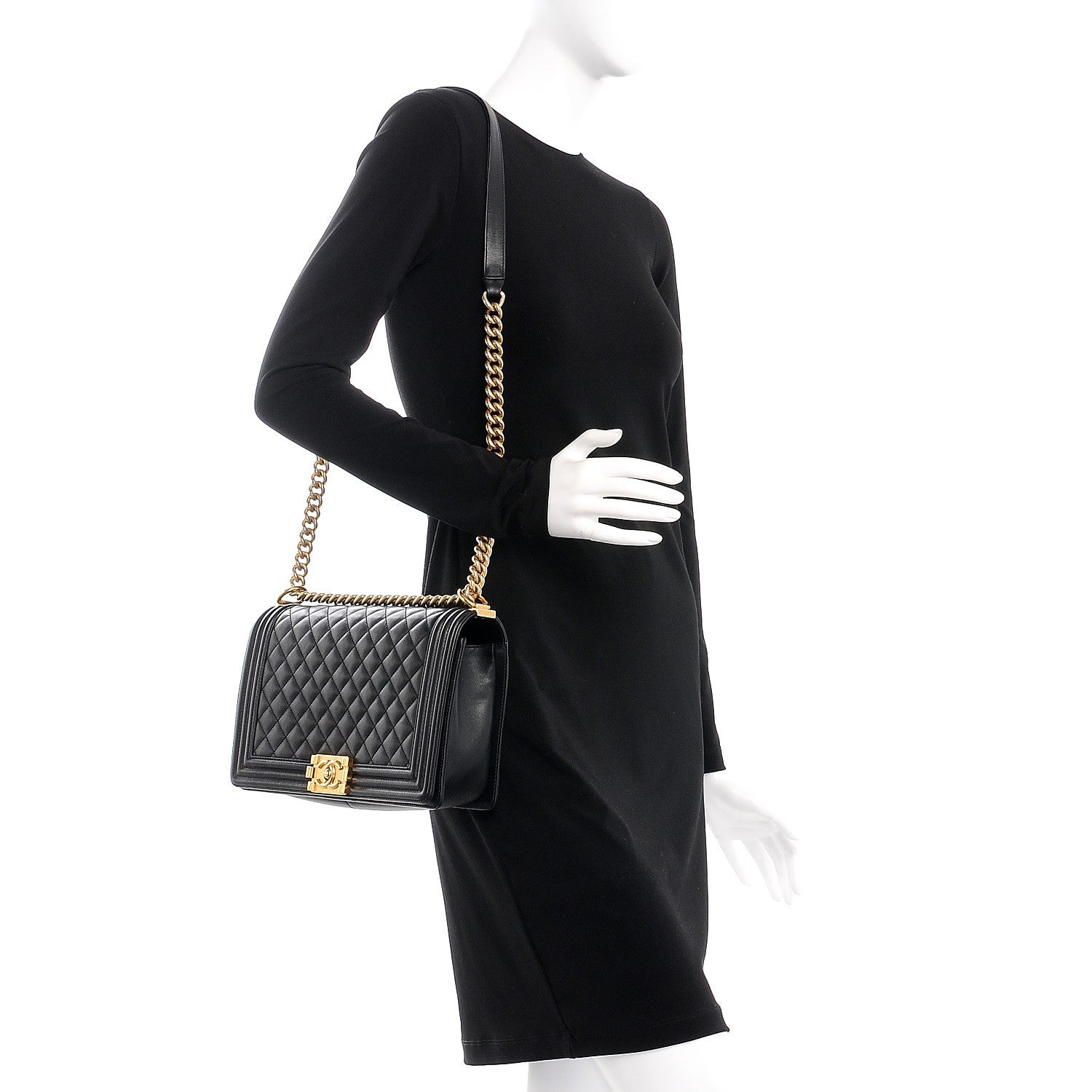 Chanel Calfskin Quilted New Medium Boy Flap Black 2 of 9