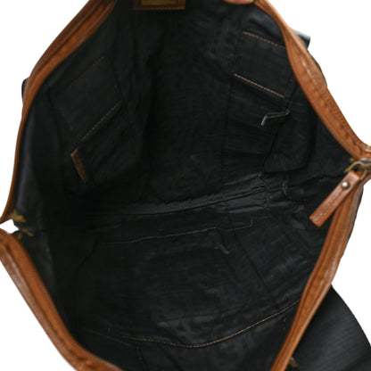 Fendi Zucca Vitello Patchwork Shoulder Bag Tobacco Sabbia 5 of 9