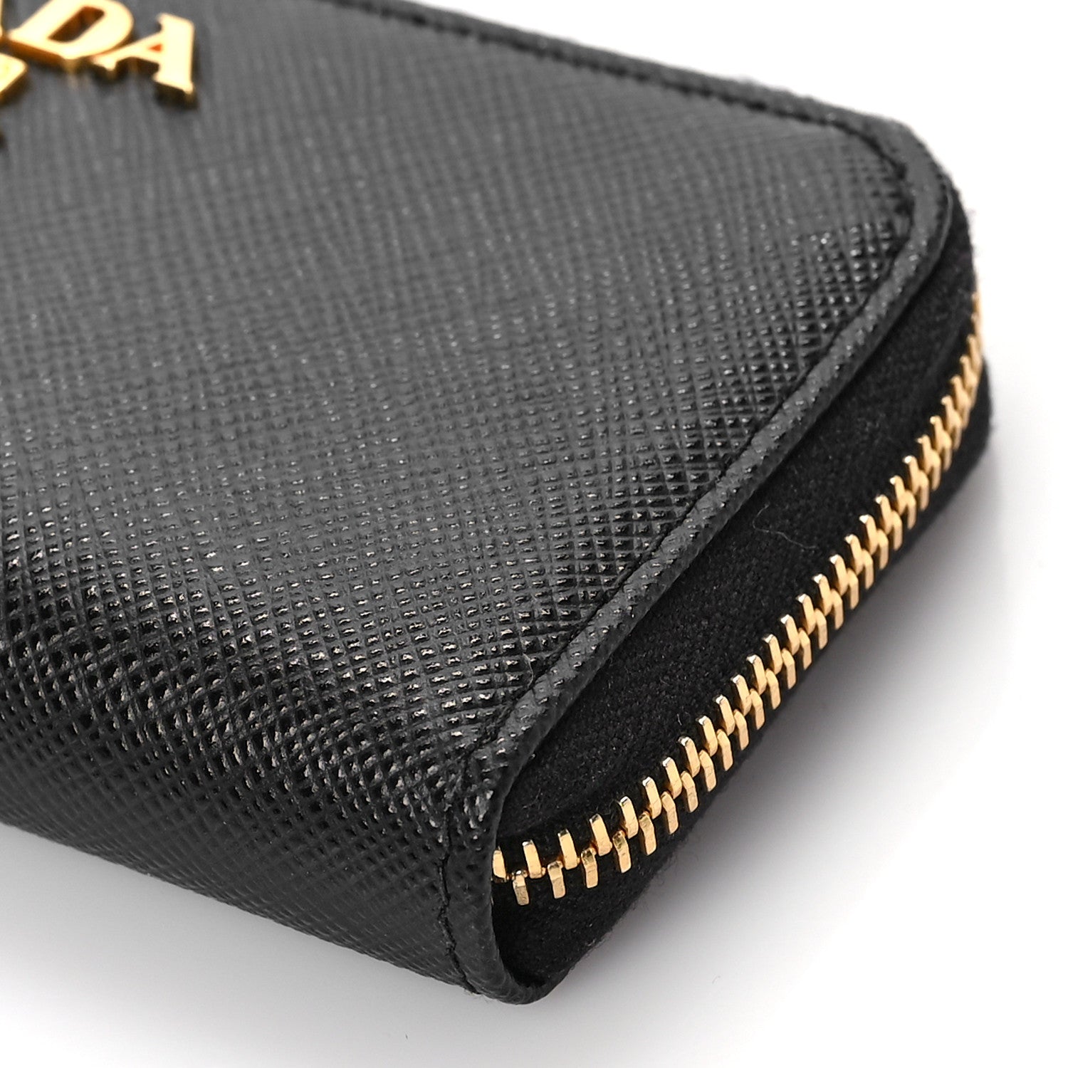 Prada Saffiano Metal Zip Around Key Holder Black 8 of 8