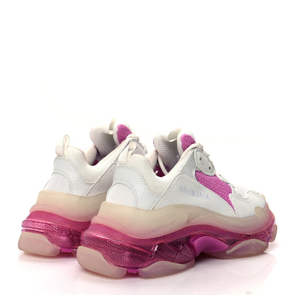 Balenciaga Fabric Mesh Clear Sole Womens Triple S Sneakers 40 White Pink 4 of 7