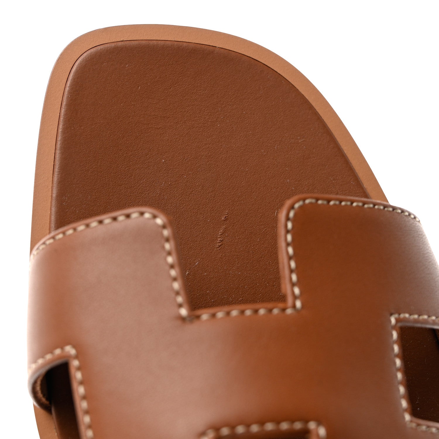 Hermes Box Calfskin Oran Sandals 37.5 Gold 9 of 10
