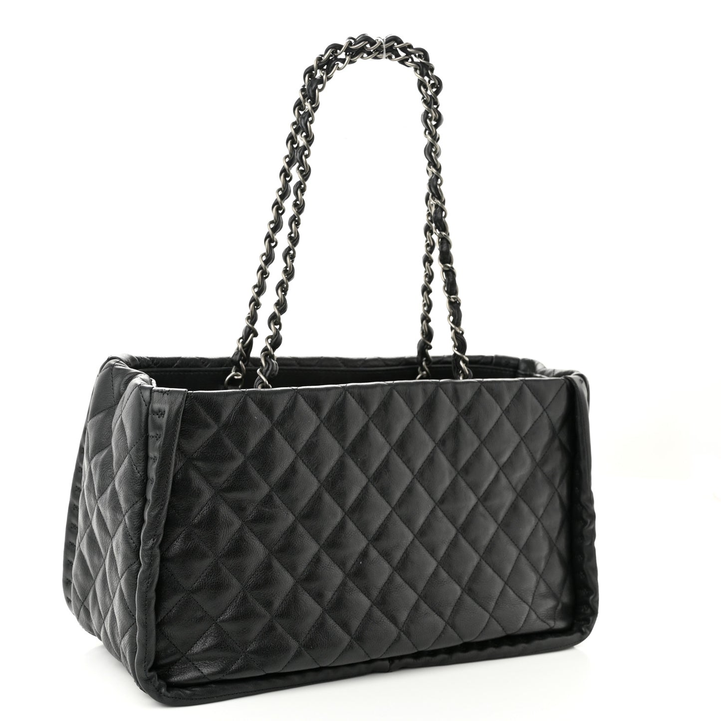 Calfskin Quilted Istanbul Small Tote Black