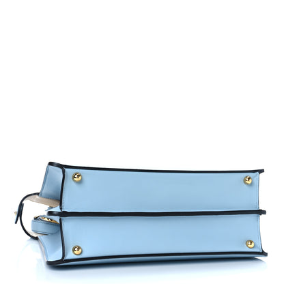 Fendi Vitello Seta Shiny Nappa Medium Peekaboo I SEE U Satchel Azzurro Baby Camelia 4 of 8