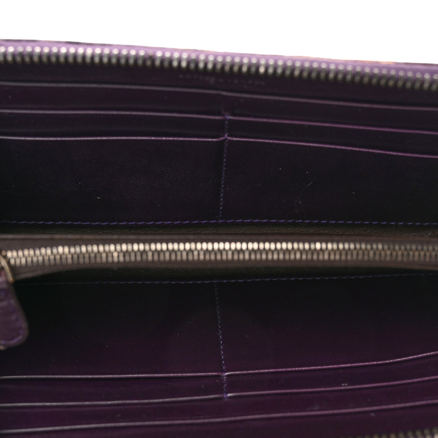 Shiny Crocodile Zip Around Wallet Purple