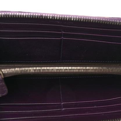 Bottega Veneta Shiny Crocodile Zip Around Wallet Purple 5 of 11