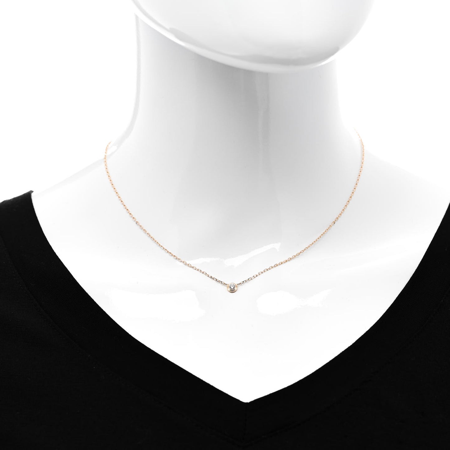 18K Pink Gold Diamond SM D'Amour Pendant Necklace