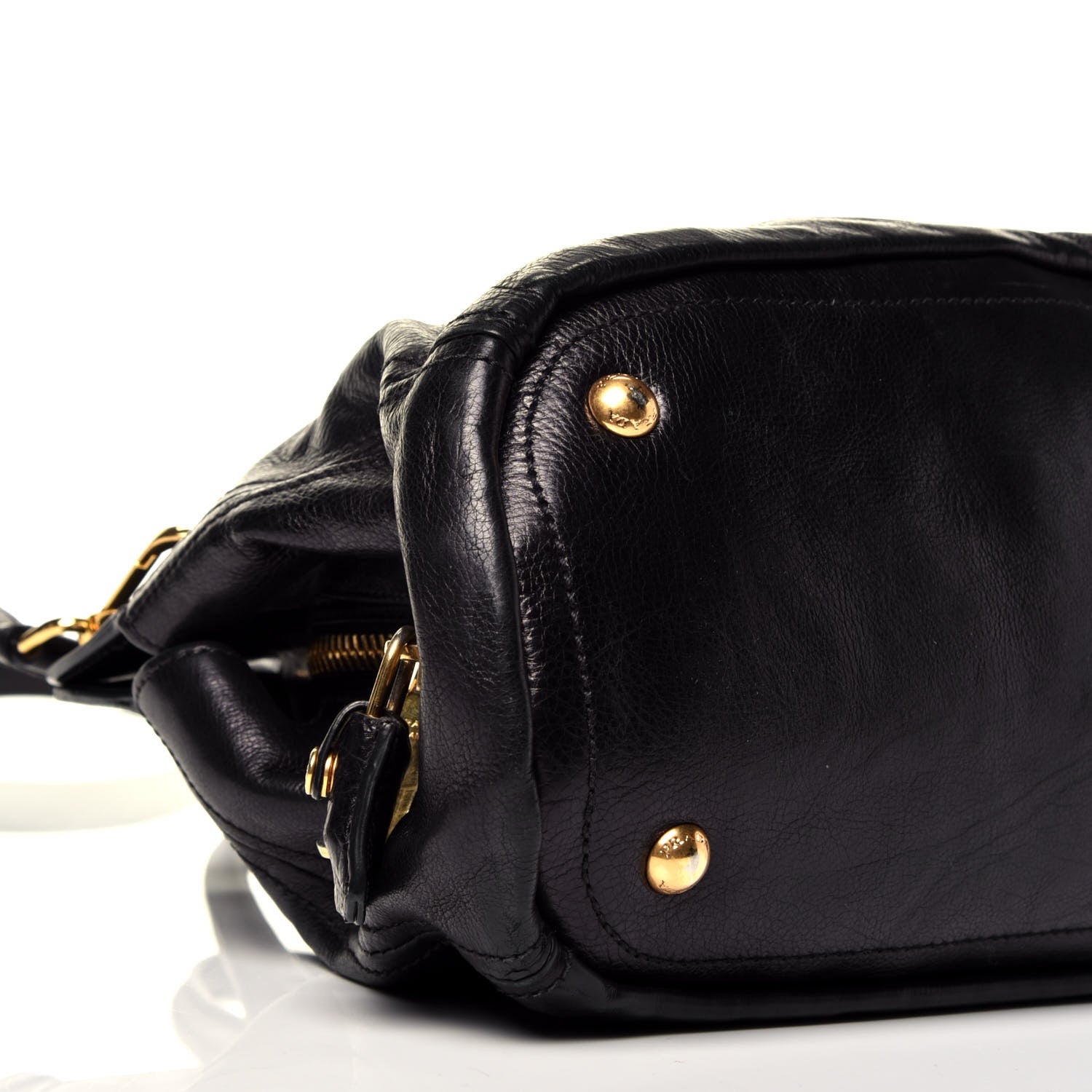 Prada Glace Calf Tote Black 9 of 10