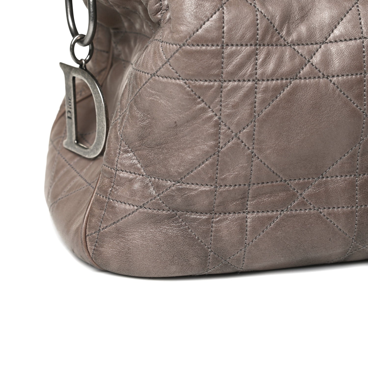 Christian Dior Lambskin Cannage Drawstring Bag Bronze 13 of 14
