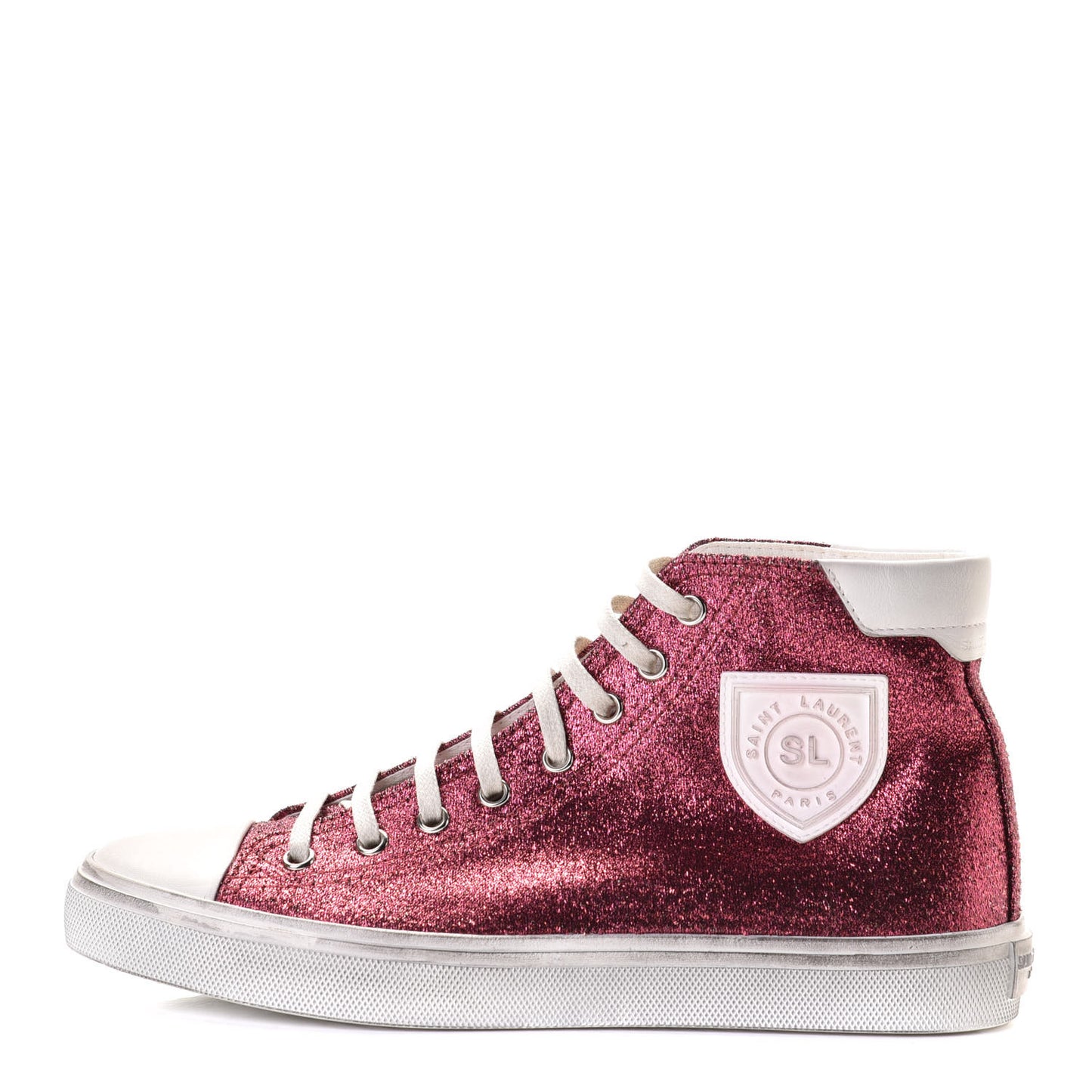 Rubber Glitter Bedford Hightop Sneakers 37.5 Pink White
